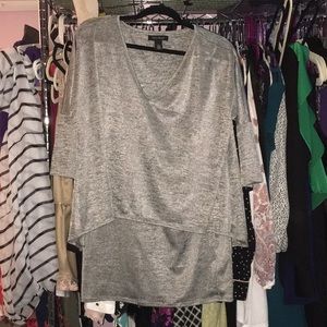 WHBM Dolman sleeve silver tunic